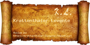 Krattenthaler Levente névjegykártya